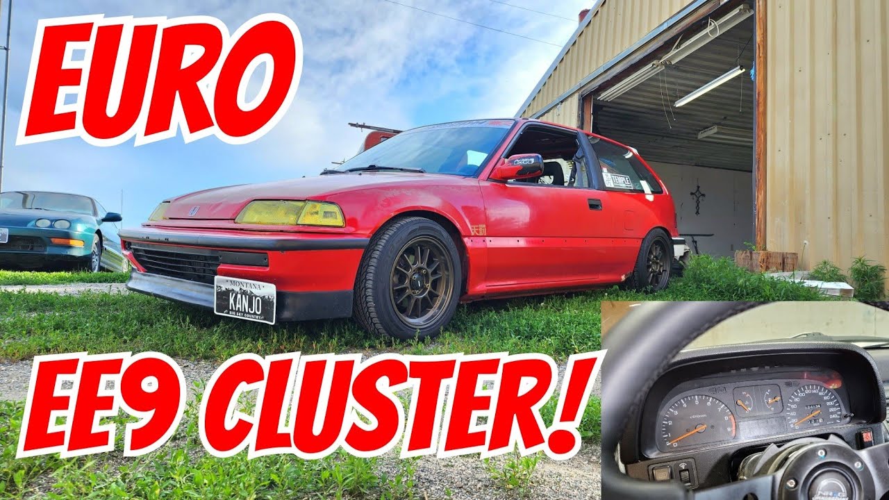Euro EE9 gauge cluster swap in the Kanjo B16 EF Civic