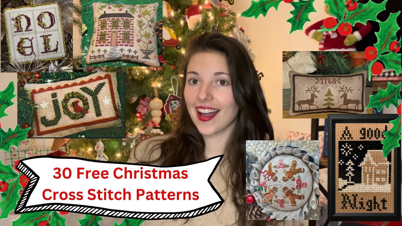 Flosmas Day 6 - 30 Free Christmas Cross Stitch Patterns - Ardith Design - Bent Creek - Plum street