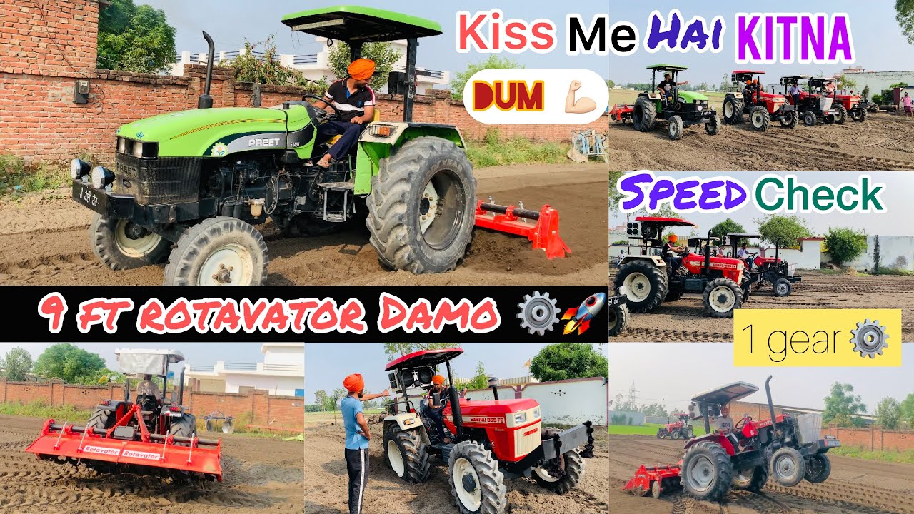 Jaswant rotavator 9 ft 🆚 Swaraj 855 4x4 new model + Swaraj 855 4x4 old look +Massey 7250 +Preet 6049
