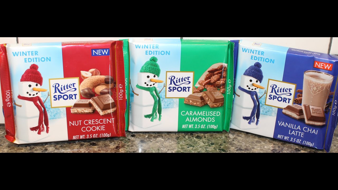 Ritter Sport Winter Edition: Nut Crescent Cookie, Caramelised Almonds & Vanilla Chai Latte Review