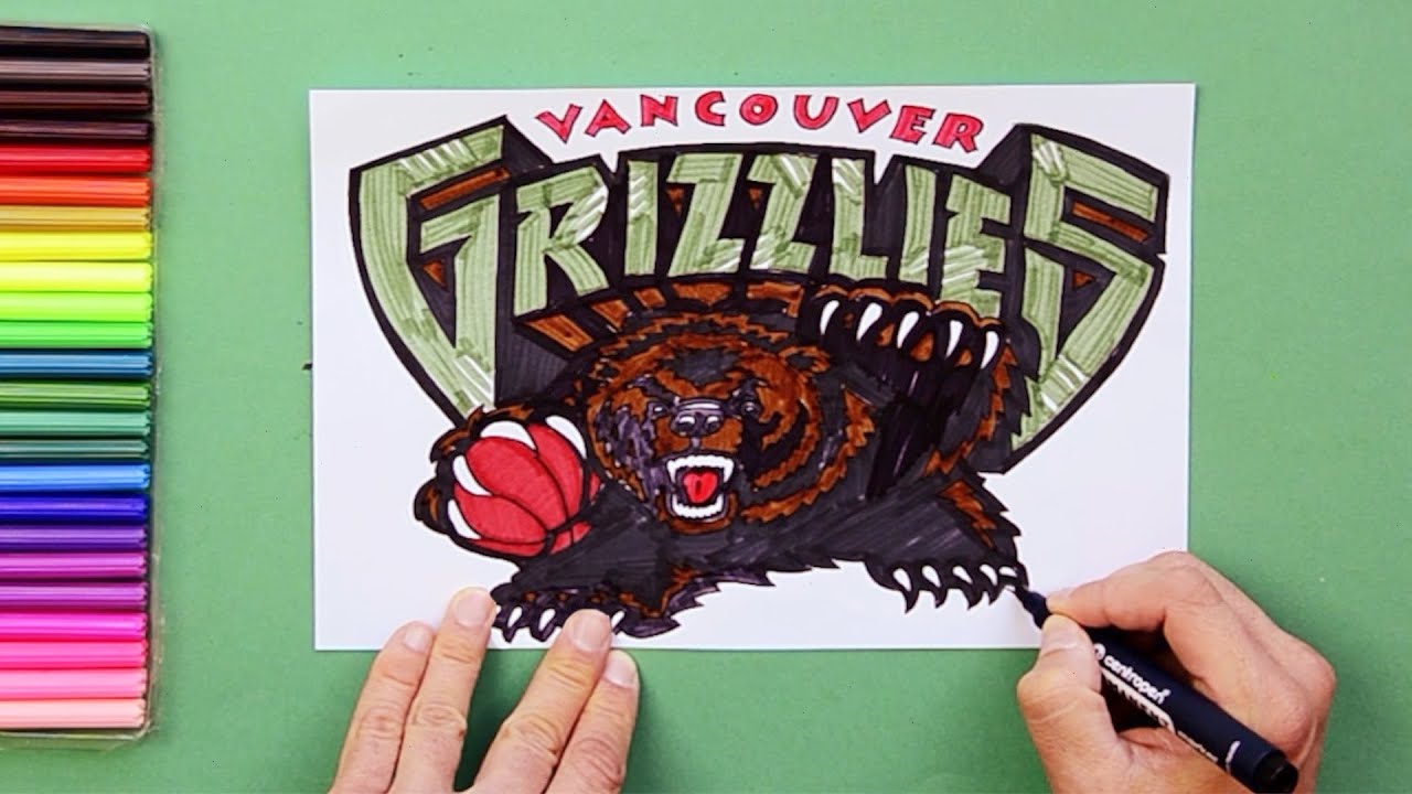 How to draw the Vancouver Grizzlies logo (Former NBA Team)