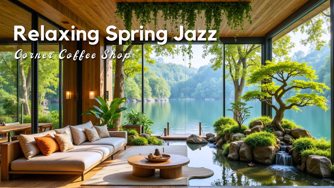 Relaxing Spring Jazz   Smooth Jazz in a Living Room for Work & Study