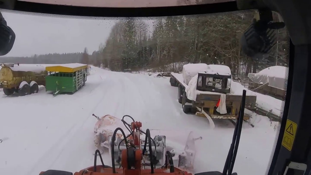 Snöröjning med Terex Tl80 med pronar 280 vikplog
