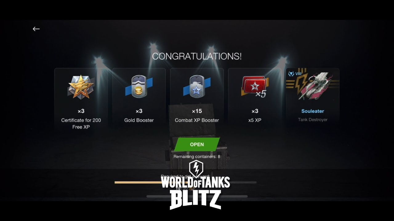 Opening x19 Souleater Containers | World of Tanks Blitz
