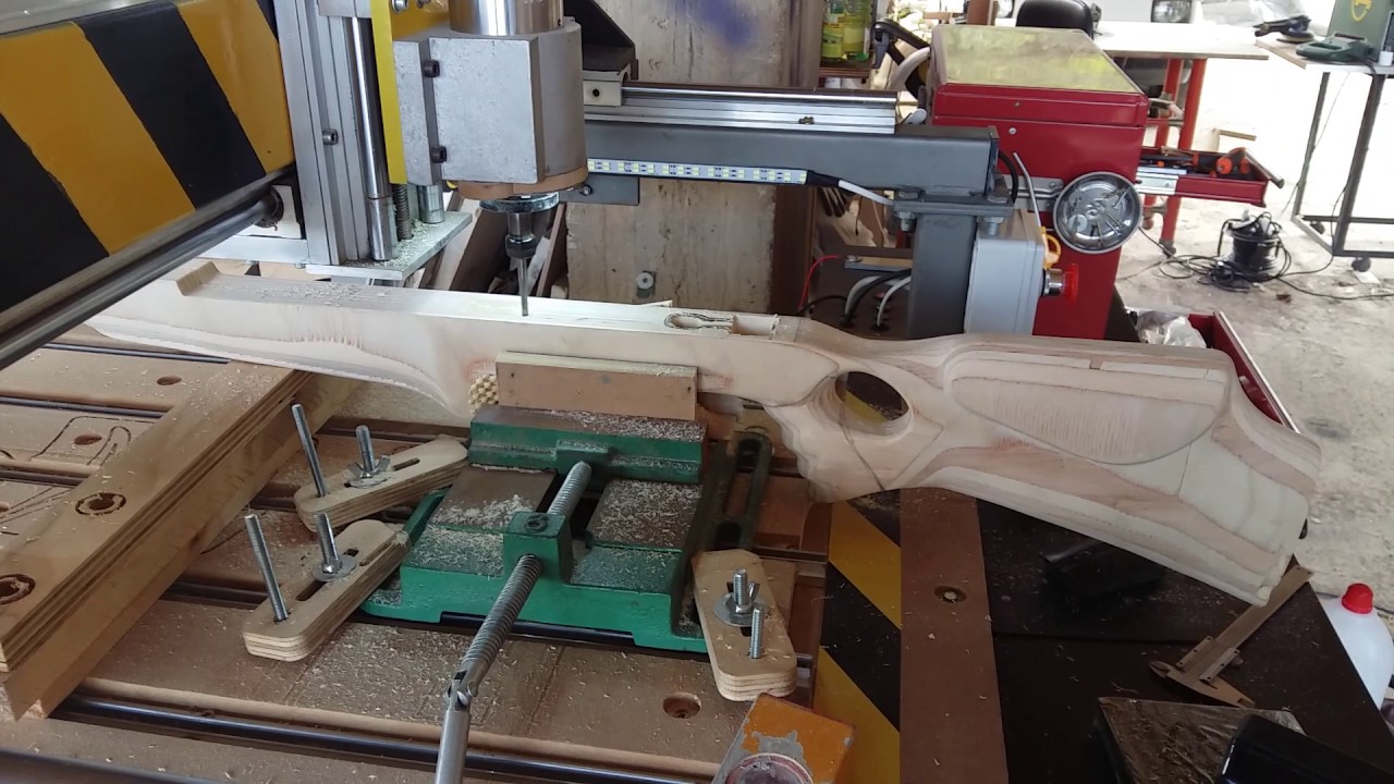 Making air rifle stock with DIY cnc router pt.3