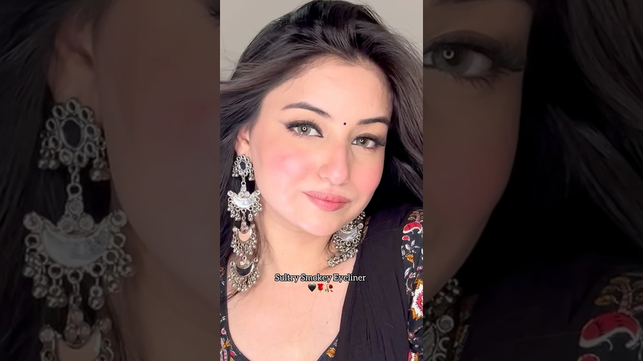 Smokey eyeliner tutorial 🌹#foryou #bollywood #blacksuit black suit makeup ✨ navratri makeup #radha