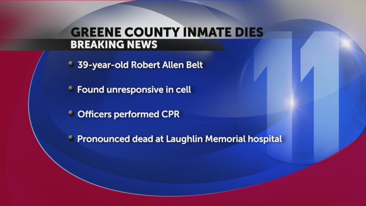 Greene Co. inmate found unresponsive in jail cell, dies in hospital