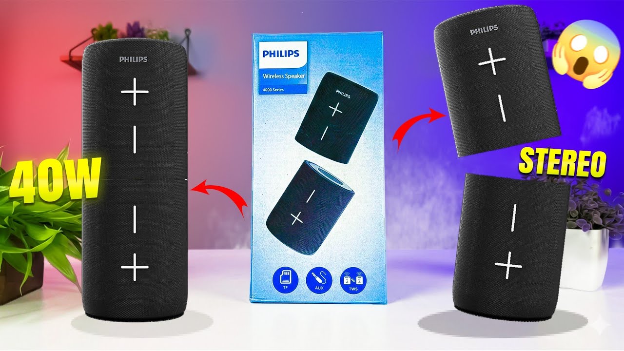 Philips TAS4400BK/94 Bluetooth Speaker,40W | Magnetically Attachable | Unboxing Review Sound Test 