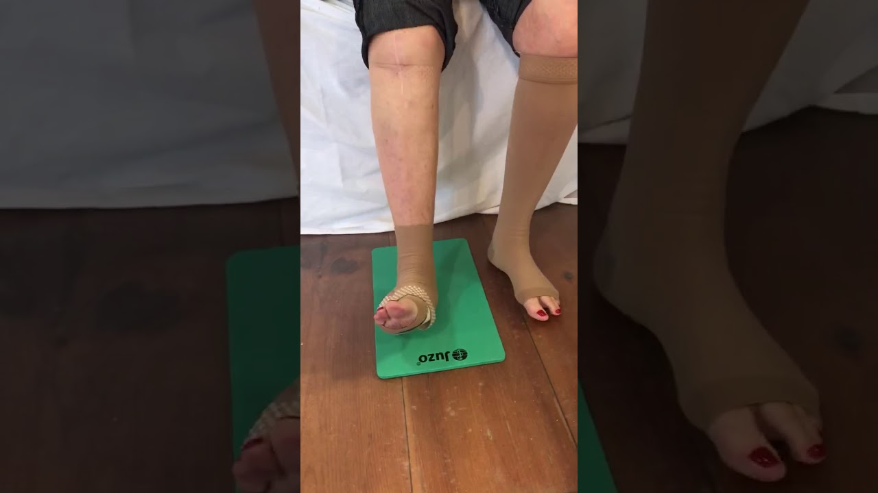 Taking off compression stockings