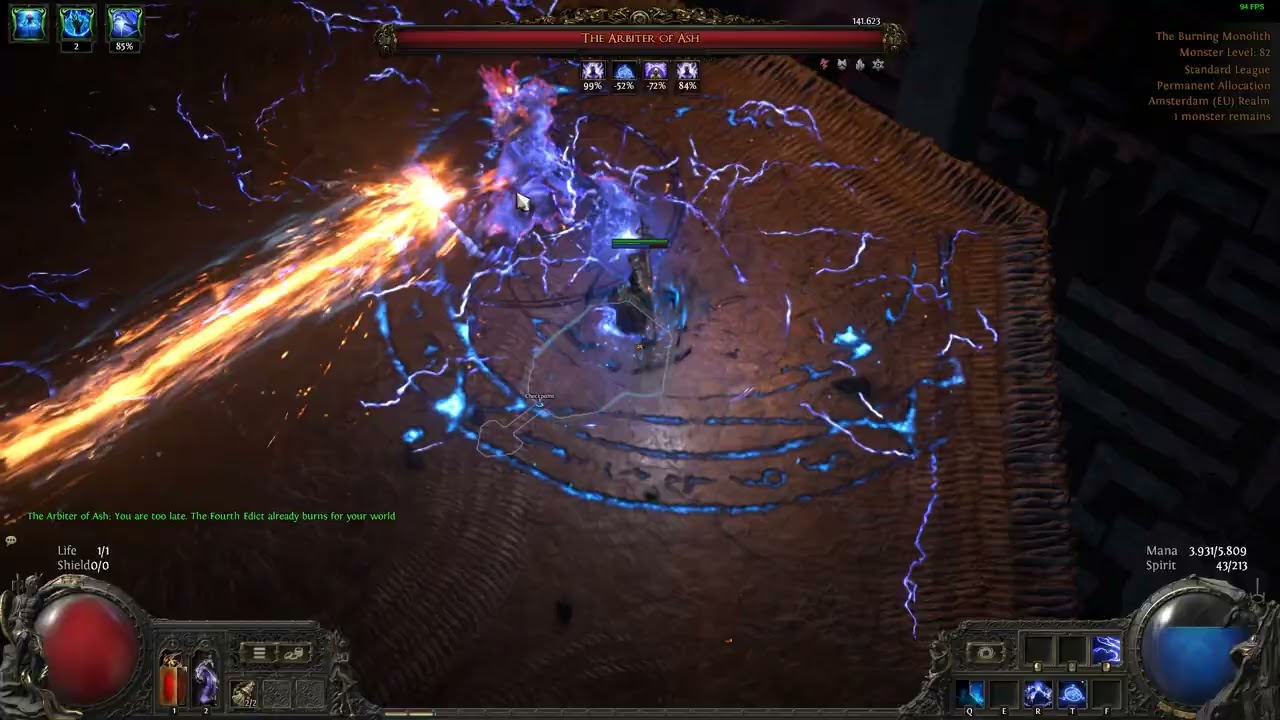 [Path of Exile 2 0.1.1] Arbiter of Ash Max Difficulty - Stormweaver Spark CoS Lightning Conduit