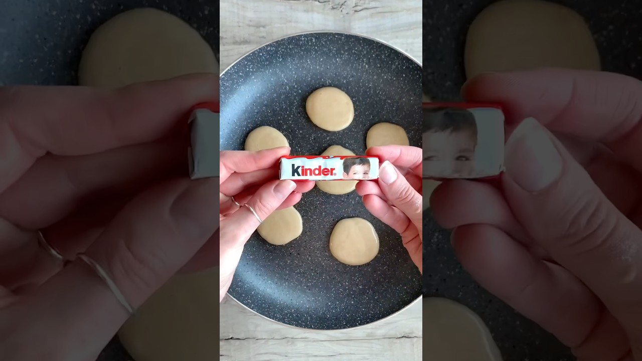 Kinder stuffed mini pancakes