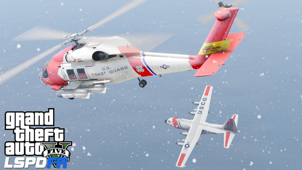 GTA 5 LSPDFR USCG Coastal Callouts |Snow Day Rescue During A Blizzard| United States Coast Guard Mod