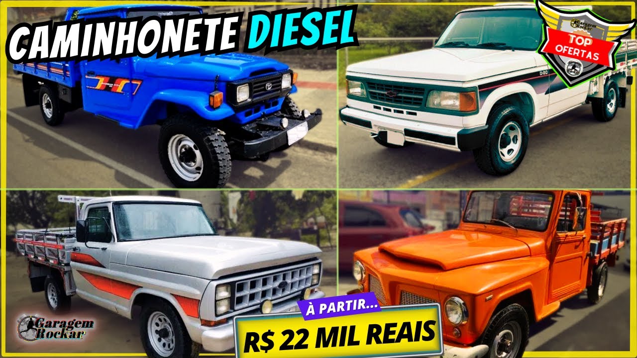 LISTA 10 CAMINHONETES DIESEL a VENDA BARATA carroceria madeira [ À PARTIR DE 22 MIL]  #pickupbarata