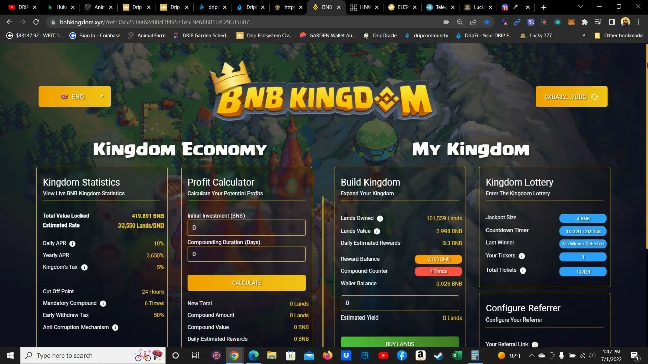 BNB KINGDOM - BETTER THAN ANY MINER OUT THERE - OVER 30 DAYS OLD - 10% DAILY - 90% WITHDRAW TAX?!?!