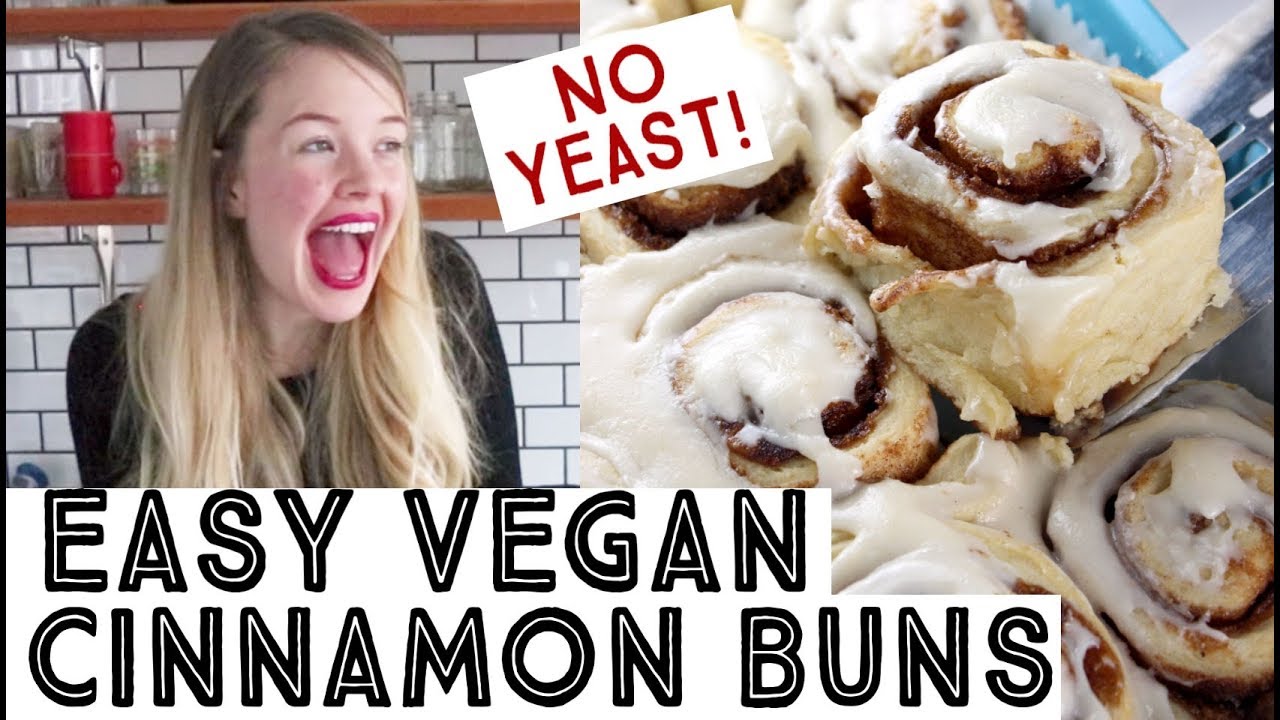 Easy Vegan Cinnamon Buns - No Yeast!!!