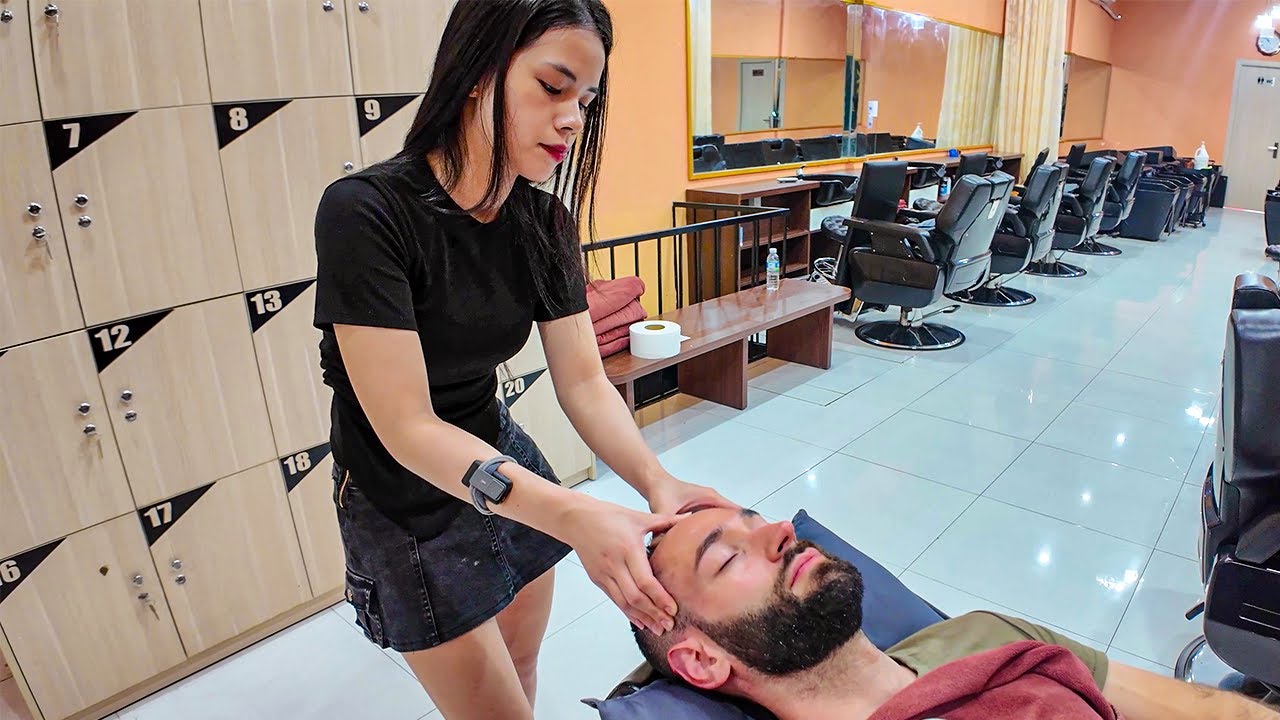 MUST TRY ⚠️ Vietnamese Spa ASMR [Ear picking/shave/massage/shampoo] – Da Nang 🇻🇳