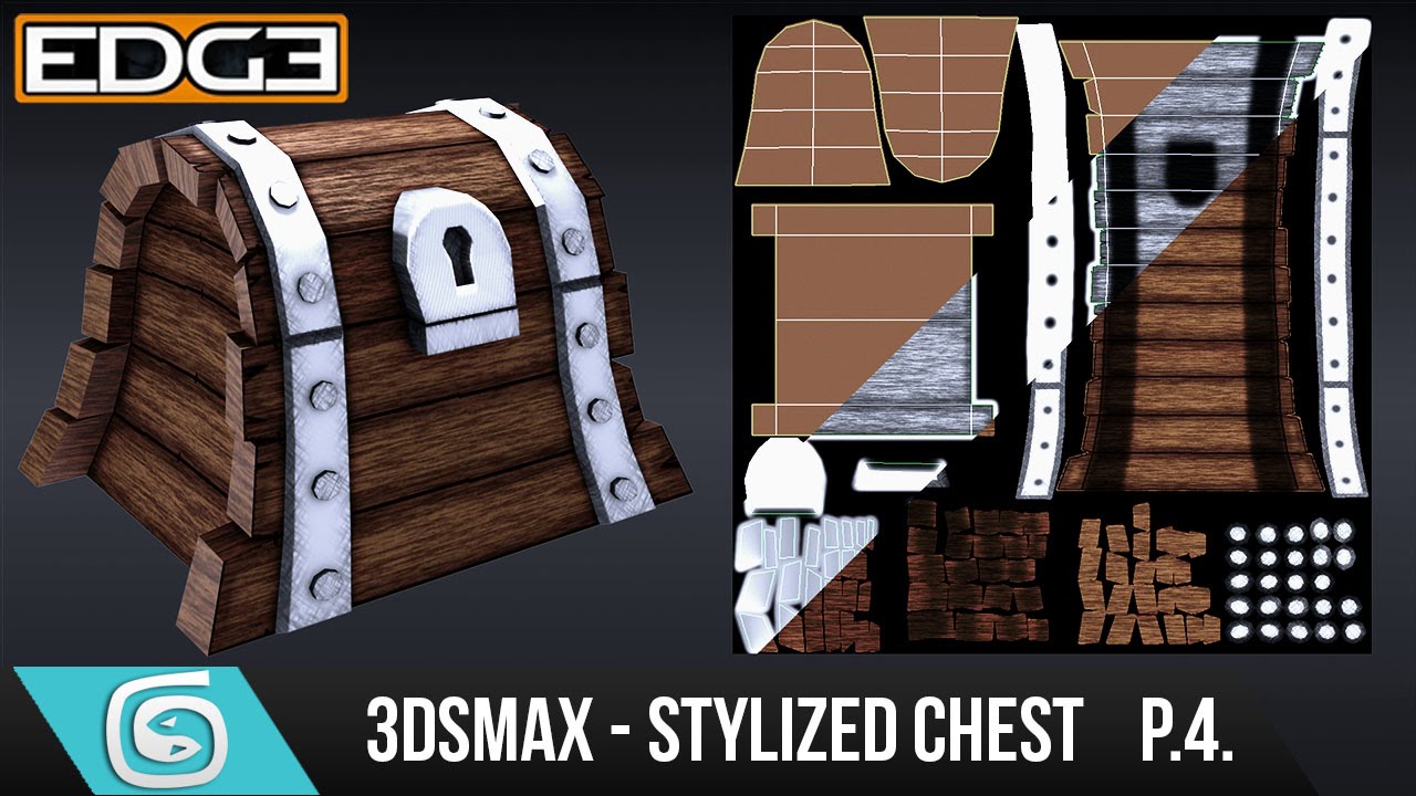 3Ds Max Tutorial for Beginners - How to create a Stylized Chest - Texturing & Lighting [Part 4]