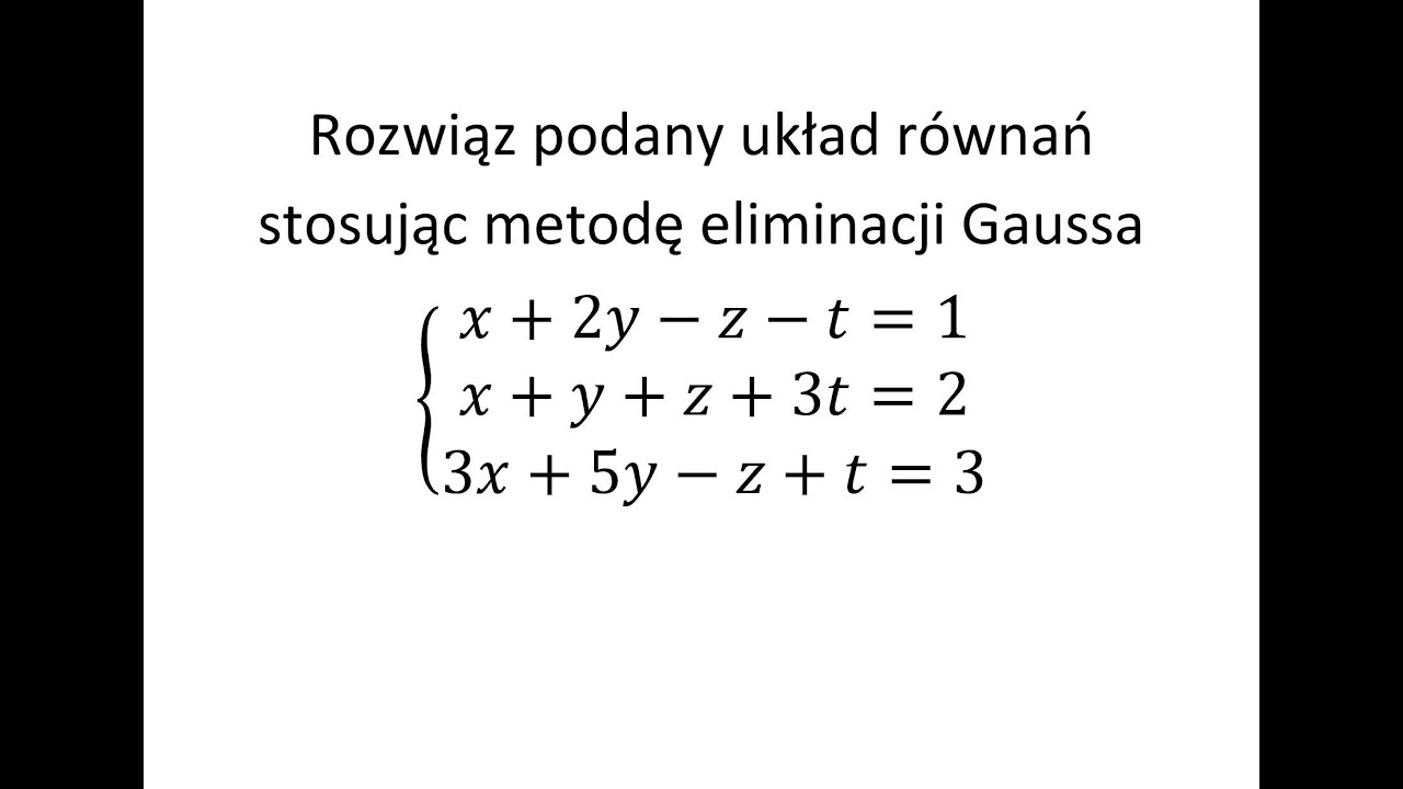 Metoda eliminacji Gaussa cz.6 Brak rozwiązań