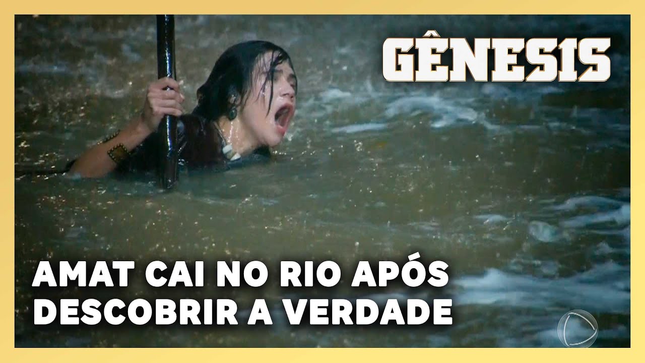 NOVELA GÊNESIS: Amat cai no rio após descobrir sobre gravidez de Danina