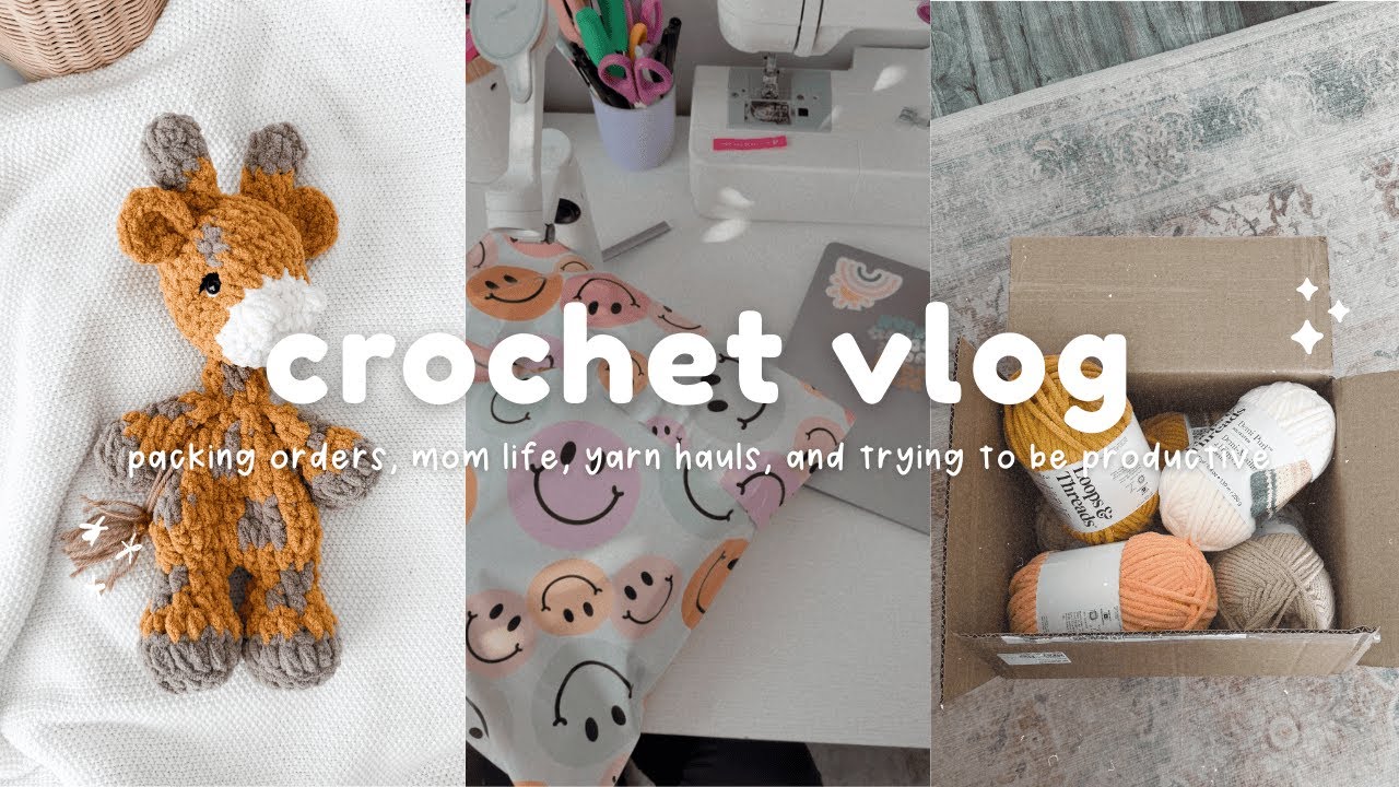 crochet vlog 📦 packing orders, lots of crocheting, and celebrating one of my biggest orders