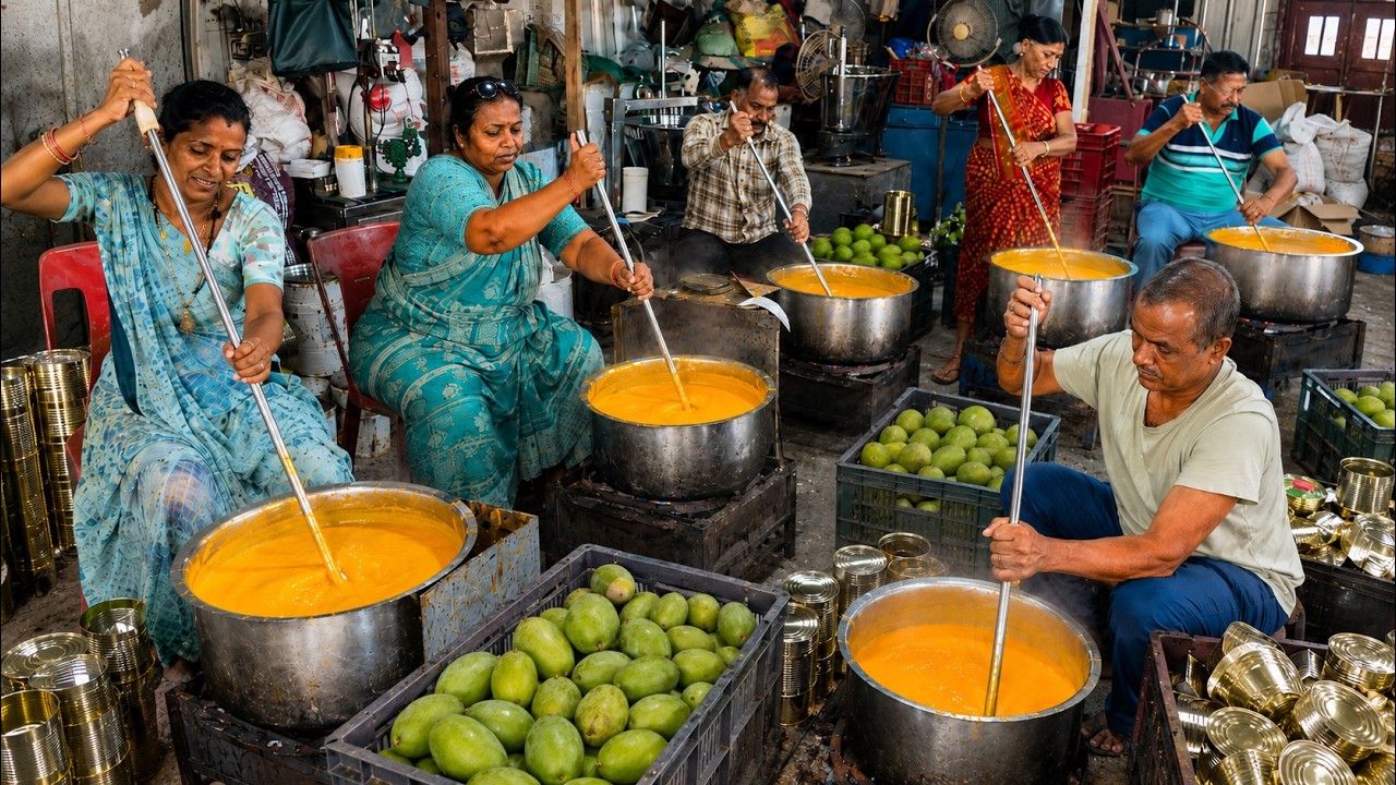 Inside India&rsquo;s Traditional Mango Puree Factory | Aamras Making Process