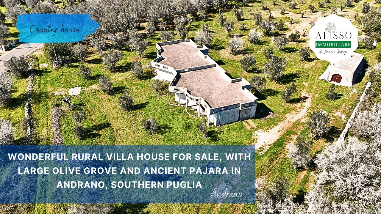 Wonderful rural villa house for sale, with large olive grove and ancient pajara in Andrano