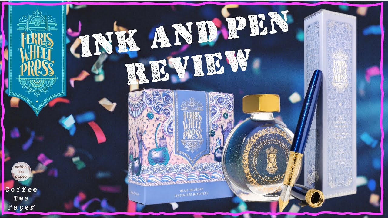 🥳NEW🥳 Blue Revelry Joule Fountain Pen & Ink | Ferris Wheel Press | 15th Anniversary INK & PEN REVIEW