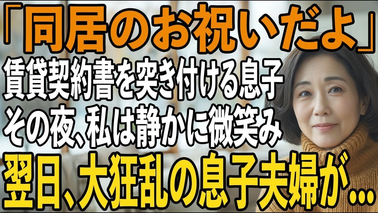 「同居したいなら家賃月30万」賃貸契約書まで用意する息子夫婦。その夜、私は静かに微笑み   翌日、2人を逆に追い出してやりました→実は私は   【シニアライフ】【60代以上の方へ】