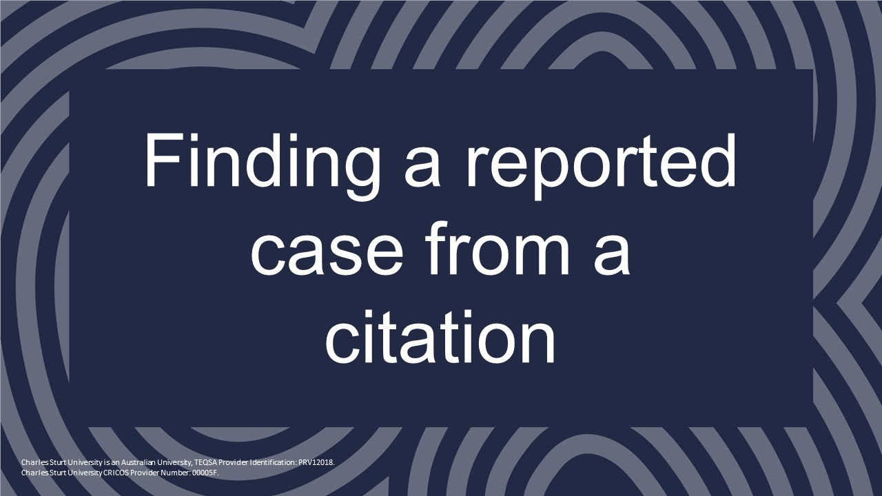 Finding a reported case from a citation