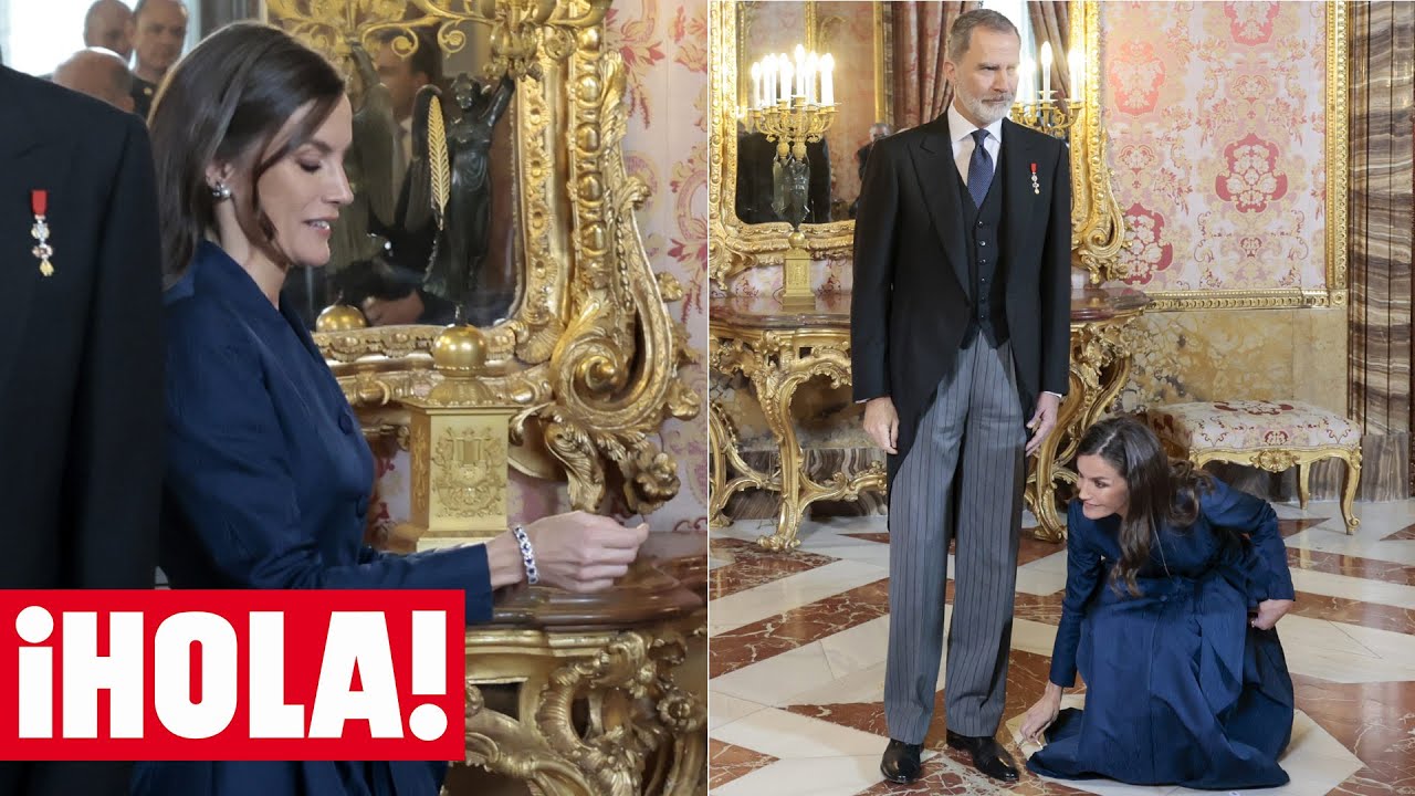 La reacción de la reina Letizia tras caersele su pulsera de diamantes y zafiros en plena recepción