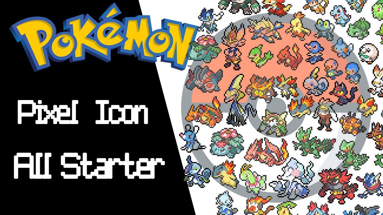 Pokemon Pixel Icons-All Starters & Evolutions[Pixel Art]