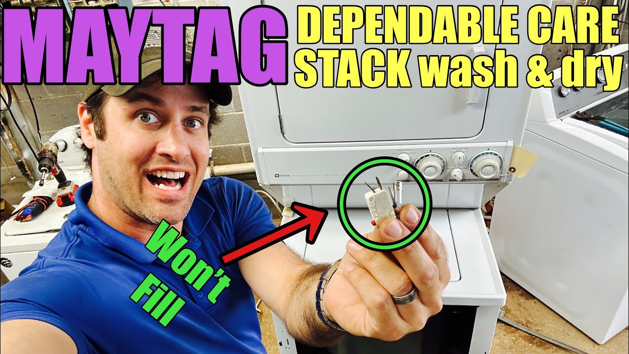 Эта настоящая стирально-сушильная машина Maytag Dependable Care Stack не набирала воду | Быстрая ...