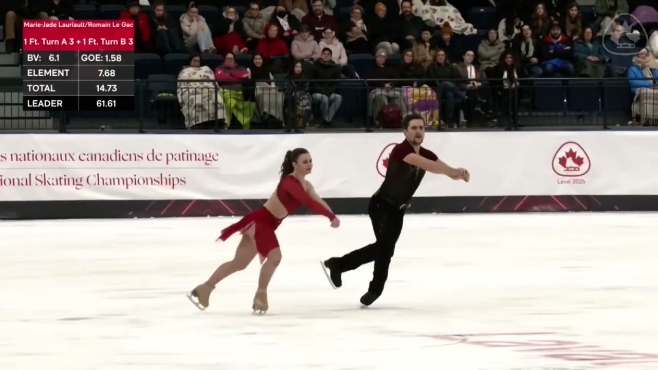 2025 Canadian National Figure Skating Championships. Senior FD. Marie-Jade Lauriault/ Romain Le Gac