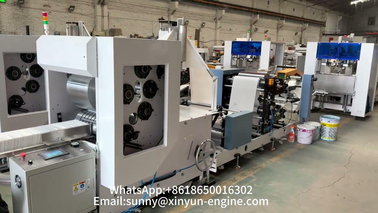 High speed 2 colors printing Kangaroo Type napkin tissue paper folding machine
