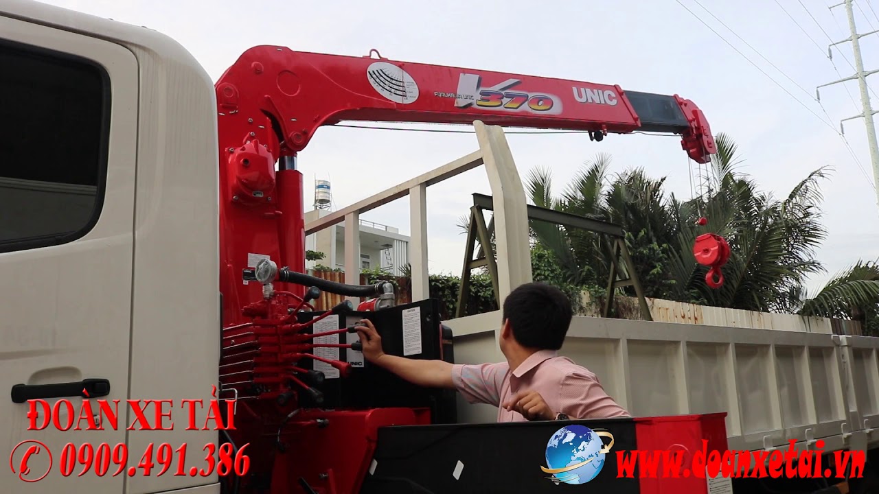Hướng Dẫn Vận Hành Xe Hino 5T2 Gắn Cẩu Unic 370 Chân Vuông Tú Xéo Đời 2020