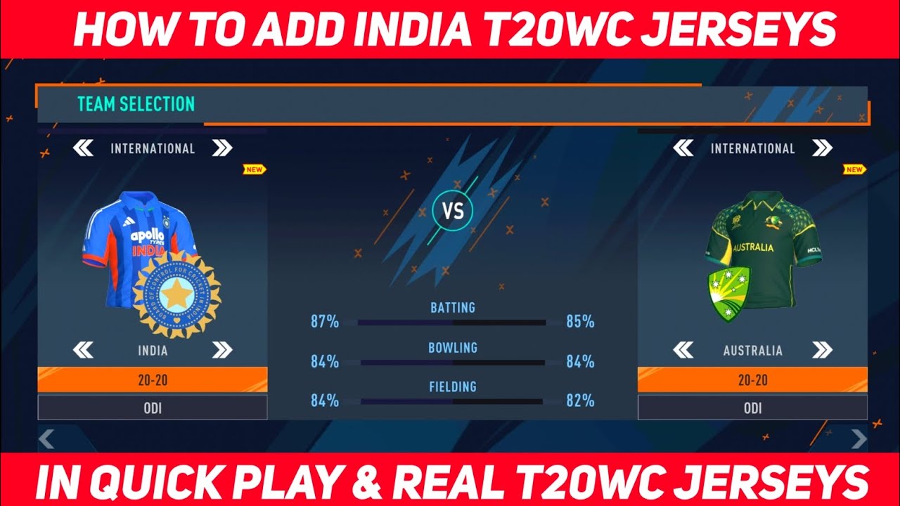 How To Add Team India T20 World Cup 2026 Real Jerseys In Quick Play & With Real Logo In Real Cricket