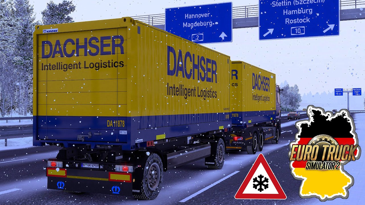 ETS2 mit der Wechselbrücke im WINTER durch Deutschland [3096] EURO TRUCK SIMULATOR 2