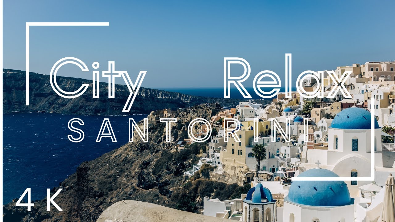4k Greece Ambience 3D - 1 hour rain - Santorini - Soundscape for Sleep and Study