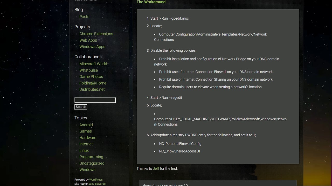 Solve network sharing has been disabled by administrator Windows 10