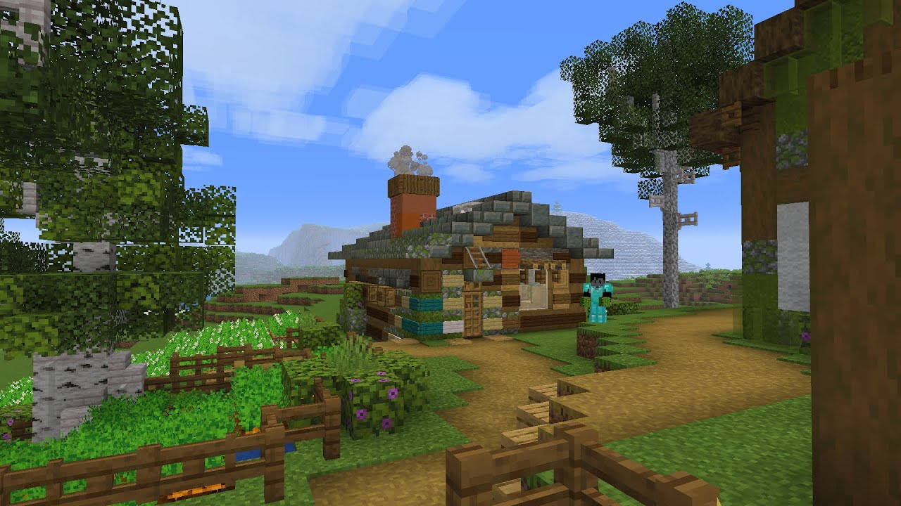 J'ai construit une cabane pour abriter ma ferme à cactus (j'ai fait des champs aussi)