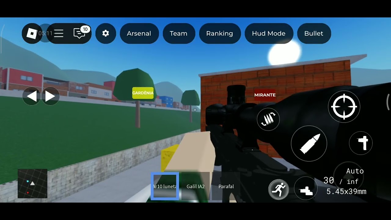 Troca de tiro aqui no Roblox