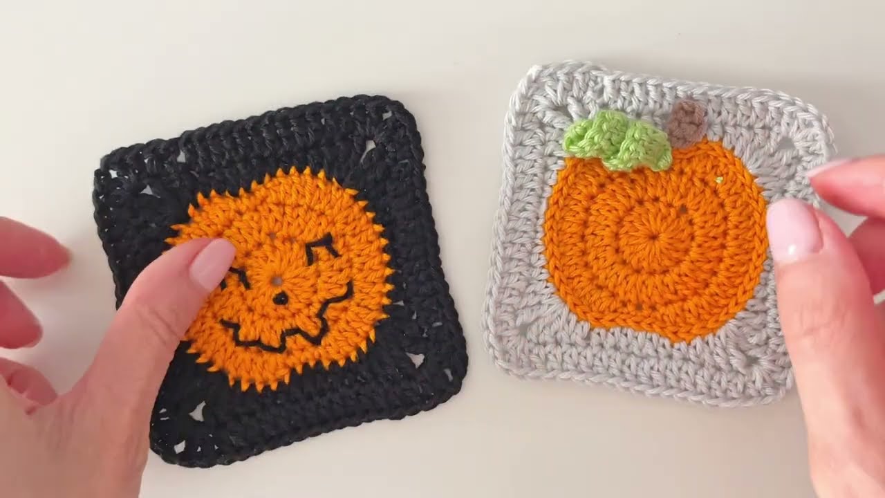 Crochet Pumpkin Granny Square