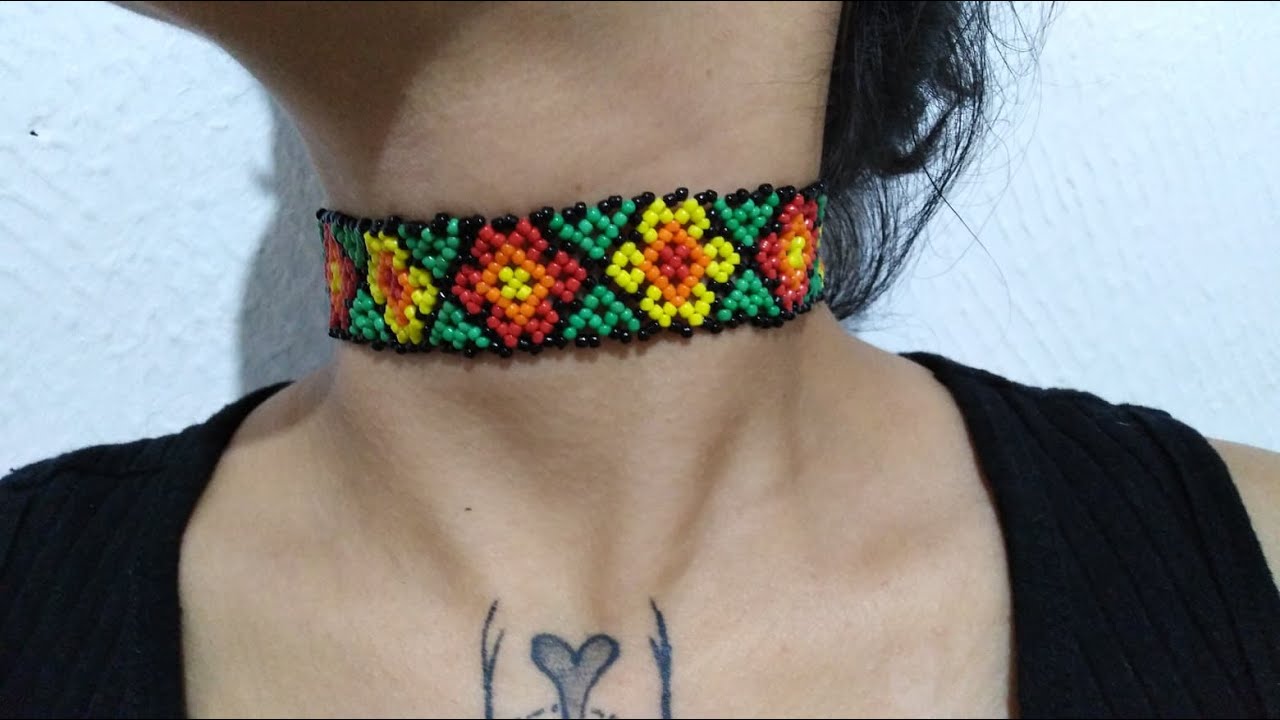Gargantilla de chaquiras/mostacillas (PARA PRINCIPIANTES)   -Vanessa Basurto♥