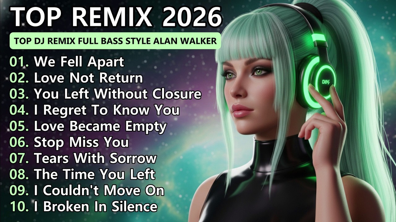🎧 Top Alan Walker Style X 2026 DJ Remix Full Bass - Emotional EDM Mix | 💔 Sad Love Songs Playlist