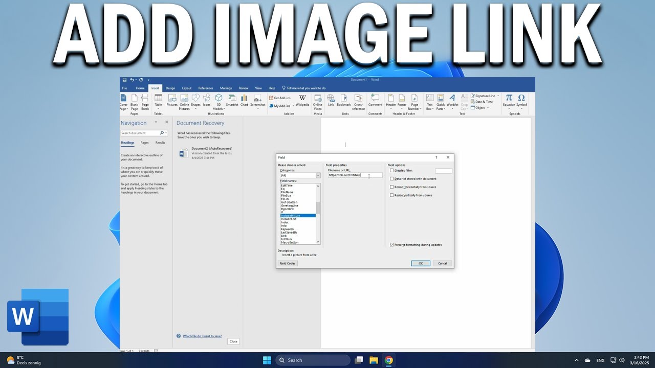 How To Add Image Link in Word