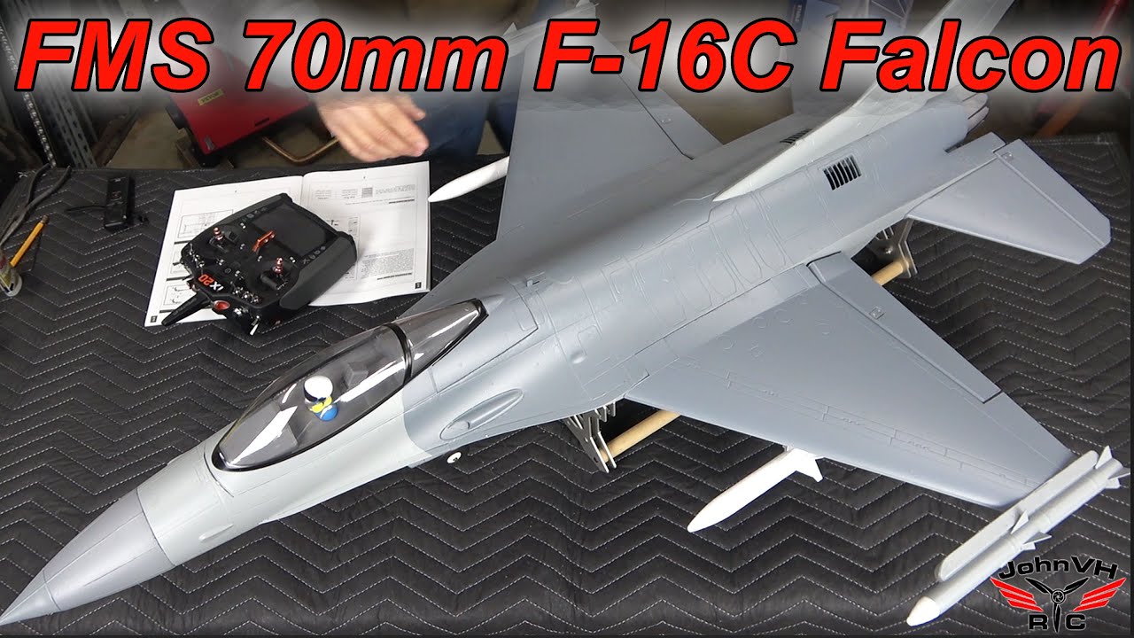 Распаковка и детальная сборка истребителя FMS EDF Jet 70mm F‑16C Fighting Falcon 