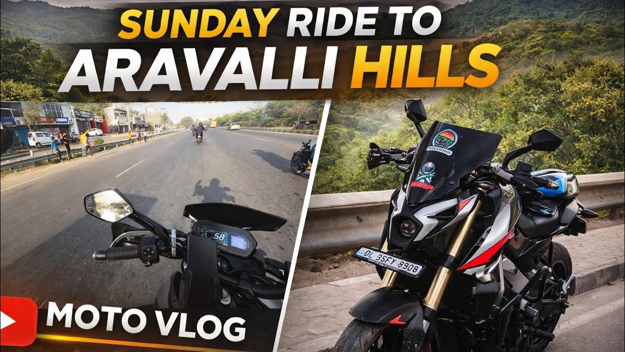 Sunday Ride to Aravalli Hills | Peaceful Morning Moto Vlog 🏍️🌄