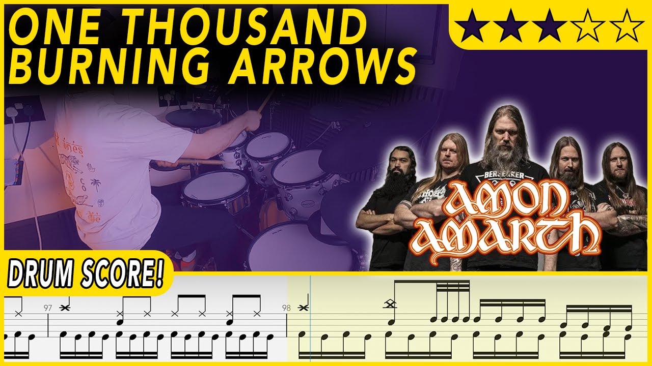 One Thousand Burning Arrows - Amon Amarth | DRUM SCORE Sheet Music | #657 DRUMSCRIBE