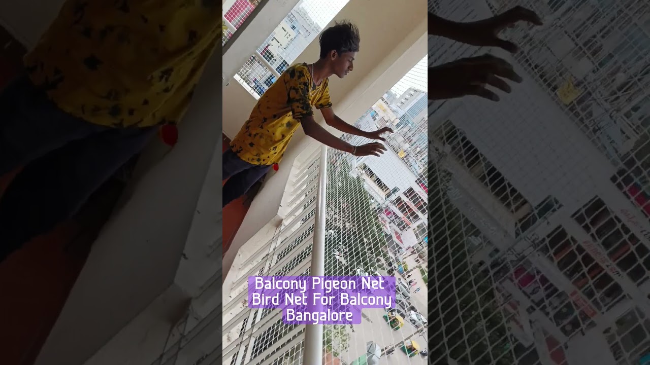 Gagan Enterprises In Bangalore. Pigeon Net Installed For Balcony Bird Netting Service