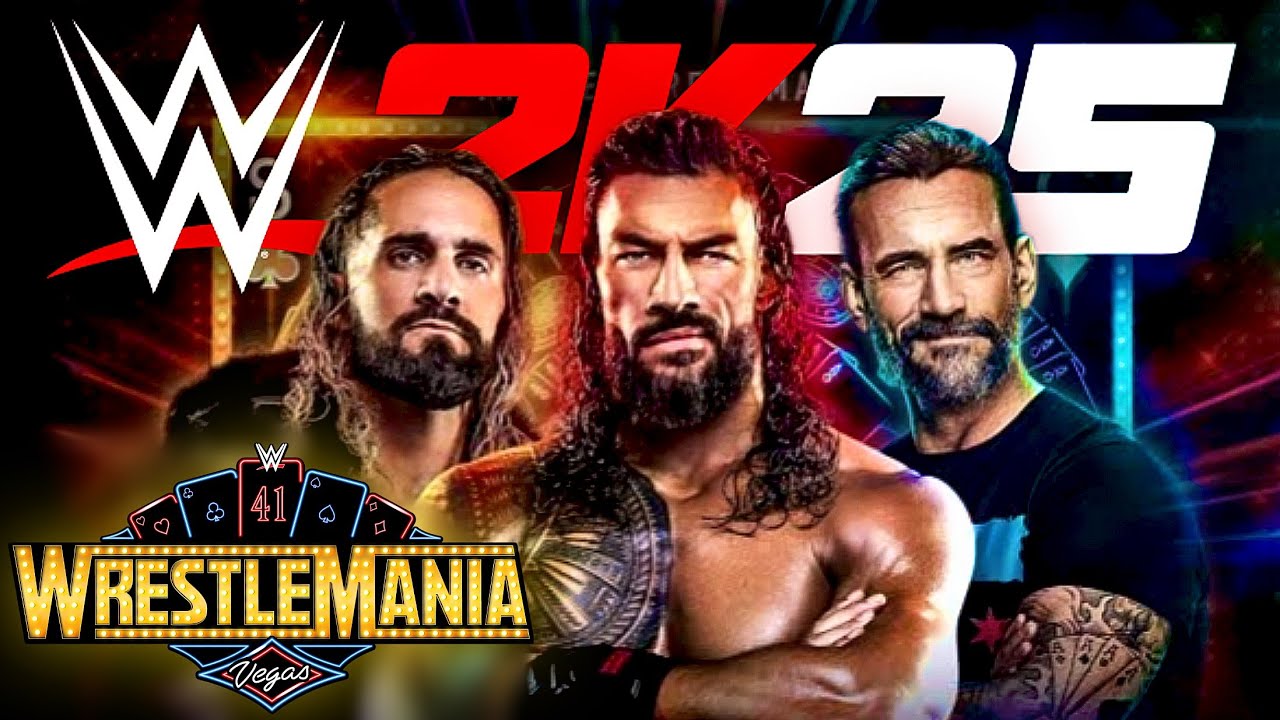 WWE 2K25 - WRESTLEMANIA 41 - ROMAN REIGNS vs CM PUNK vs SETH ROLLINS - TPP - 60 FPS. #wwe2k25